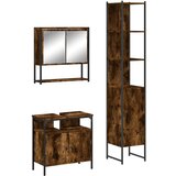  The Living Store Kopalniška garnitura 3-delna dimljeni hrast inženirski les - Komplet Kopalniškega Pohištva, (21442311) | Shoptok.si