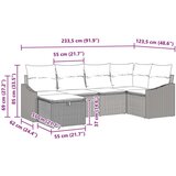 vidaXL 6 komada Vrtni kauč set s jastučićima Crni poli ratan | shoptok.hr