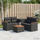 Set sofe 6 kom. Crna Poli Rattan i čelik | shoptok.hr