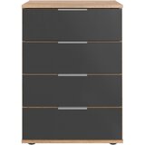 MID.YOU nočna omarica, siva, barve hrasta, barve aluminija | Shoptok.si