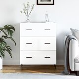 vidaXL Komoda visok sijaj bela 69,5x34x90 cm inženirski les | Shoptok.si