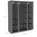  Tekstilni ormar za odlaganje sa policama i garderobnom šipkom MATIS 150x175 cm siva | Eponuda.com