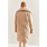 Bianco Lucci Women's Metal Buttoned Diamond Patterned Oversize Puffer Coat | Shoptok.si
