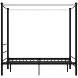  Posteljni okvir z ogrodjem za baldahin črn kovinski 140x200 cm, (20606342) | Shoptok.si