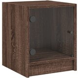  The Living Store Nočna omarica s steklenimi vrati rjavi hrast 35x37x42 cm - Nočna Omarica, (21448611) | Shoptok.si