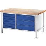 RAU delovna miza z ogrodjem, 6 predalov velikosti l, 3 predali velikosti xl, globina 700 mm, širina 1500 mm | Shoptok.si