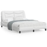 vidaXL Posteljni okvir z vzglavjem bela 120x200 cm umetno usnje | Shoptok.si