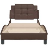 vidaXL okvir za krevet s uzglavljem smeđi 80 x 200 cm od umjetne kože | shoptok.hr