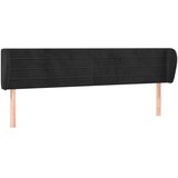  Uzglavlje s ušima crno 203x23x78/88 cm baršunasto | shoptok.hr