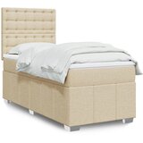  Okvir kreveta s oprugama i madrac krem 80x200 cm od tkanine | shoptok.hr