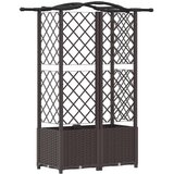  Povišeni krevet s mrežom i krovom Smeđa 122 x 40 x 141 cm PP | shoptok.hr