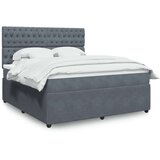 vidaXL Box spring postelja z vzmetnico temno siva 180x200 cm žamet | Shoptok.si