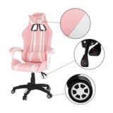 Kondela Pisarniški/igralni stol, roza/bela, PINKY | Shoptok.si