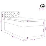  Boxspring krevet s madracem Plava 90 x 190 cm Tkanina - Plava 90 x 190 cm Dizajn s rombovima | shoptok.hr