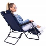 springos sklopiva vrtna ležaljka s podesivim položajem, plava | shoptok.hr