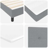 Tvrdi krevet s madracem i LED svjetlom svijetlosiva 100x200 cm tkanina | shoptok.hr