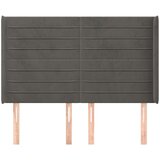  Vzglavje z ušesi temno sivo 147x16x118/128 cm žamet, (20793970) | Shoptok.si