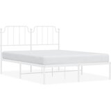 Metalni okvir za krevet s uzglavljem bijeli 135x190 cm | shoptok.hr