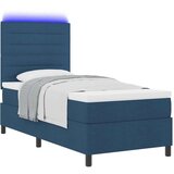 Box Postelja s špringom z vzmetnico & LED Modra 80x200 cm Tkanina, (22081077) | Shoptok.si