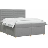  Boxspring krevet s madracem Svjetlosiva 200 x 200 cm Tkanina - Svjetlosiva 200 x 200 cm Dizajn linija | shoptok.hr