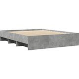 vidaXL Posteljni okvir betonsko siv 160x200 cm inženirski les | Shoptok.si