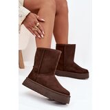 Boto Ladies Insulated Snow Boots With Fur Chocolate Abrams Cene