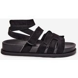 Boto Eco Suede Sandals Women With Velcro Black Valpera | ePonuda.com