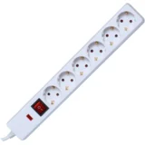Produžni kabl sa zaštitom, 6 utičnica, 1.5mm², 1.5 met – NVT 06K/WH