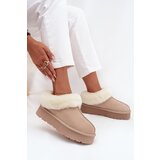 Boto Leather Suede Snow Boots Women with Fur Beige Mivelle | Shoptok.si