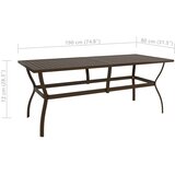  Vrtni stol smeđi 190 x 80 x 72 cm čelični | shoptok.hr