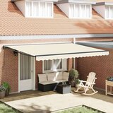 vidaXL Retraktilna tenda krema 450x300 cm blago - - Krem - 37.56 - 450x300 cm - 2025- | Shoptok.si