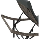  Ležalnik z blazino siv 55x199x50 cm poli ratan | Shoptok.si