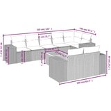  9-dijelni set vrtnih sofa od poliratana s jastucima sivi | shoptok.hr