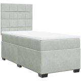 Box spring krevet s madracem svjetlosivi 90x190 cm baršunasti | shoptok.hr