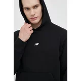 New Balance Bombažen pulover moška, črna barva, s kapuco
