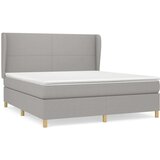  Box spring postelja z vzmetnico svetlo siva 160x200 cm žamet, (20791558) | Shoptok.si