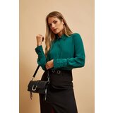 Marisse Shoulder Bag With Silver Buckle, Black | ePonuda.com