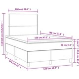  box spring s madracem LED tamnosivi 120 x 190 cm tkanina | shoptok.hr