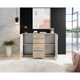 Boxxx komoda, bela, hrast sonoma | Shoptok.si
