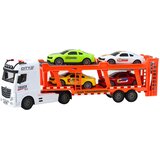  Tovornjak s prikolico za igro s 4 športnimi avtomobili - bela/oranžna | Shoptok.si