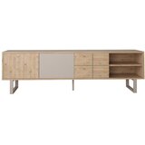 Marckeric Siva/v naravni barvi TV omarica v hrastovem dekorju 180x51,5 cm Millay – Cene
