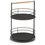 ZELLER Poslužavnik, metal, drvo, crni | shoptok.hr