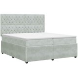  Boxspring krevet s madracem Svjetlosiva 200 x 200 cm Baršun | shoptok.hr