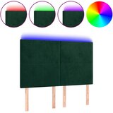  LED uzglavlje tamnozeleno 144x5x118/128 cm baršunasto | shoptok.hr