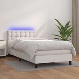  Krevet box spring s madracem LED bijeli 80x200 cm umjetna koža Cijene