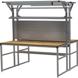 bedrunka hirth aluminijasta delovna miza s sistemsko nadgradnjo workalu®, dvostranska, 2 polici, 4 perforirane stene, 1 kabelski profil, 2 delovni sve Cene