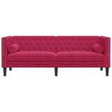  Trosjed Chesterfield s jastučićima crvena boja vina baršunasti | shoptok.hr