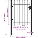  Vrata za ogradu BOXTEL jedna vrata s šiljcima na vrhu čelik 1x1,2 m crna | shoptok.hr