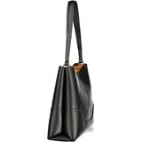  ženska bucket torba za rame 34x30x12 cm crna sa smeđim detaljima | shoptok.hr