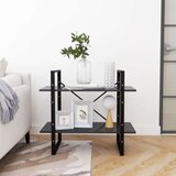 vidaXL ormarić za knjige s 2 razine sivi 80 x 30 x 70 cm od iverice | shoptok.hr